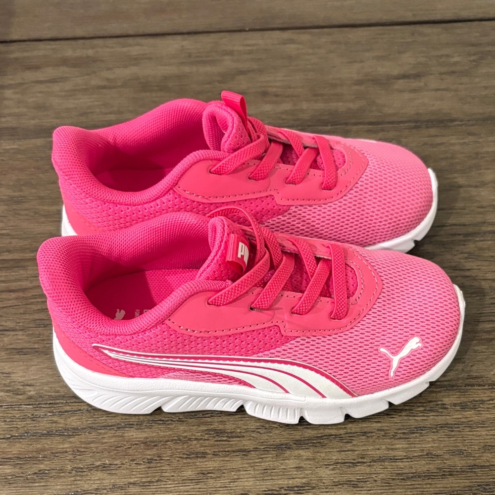 NEW [Puma] FlexFocus Athletic Casual Sneakers Pink/White Youth Kids Girls Sz 10 - Picture 7 of 12